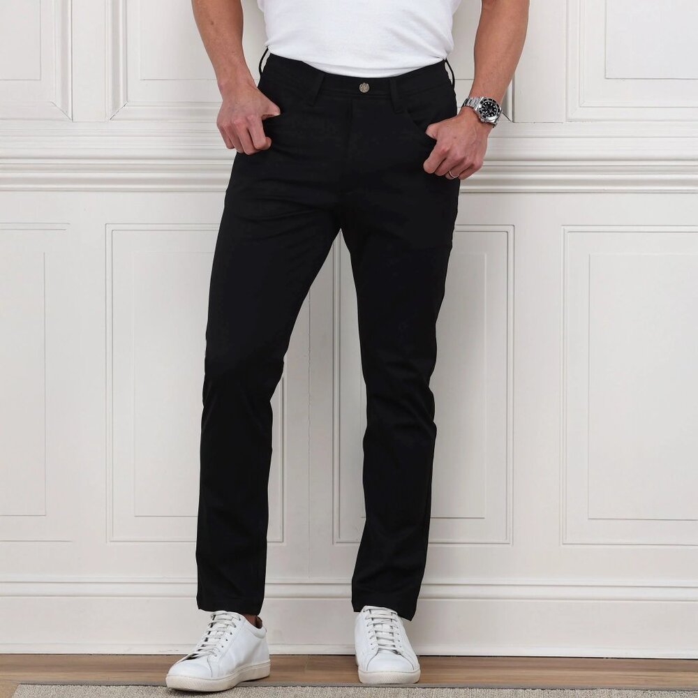 NWT! Collars & Co. CEO Classic Tech Pull On Pants Men’s Black 34 x 30